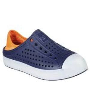 Skechers size 4 Blue and Orange Slip-On Water Shoes with Ventilation